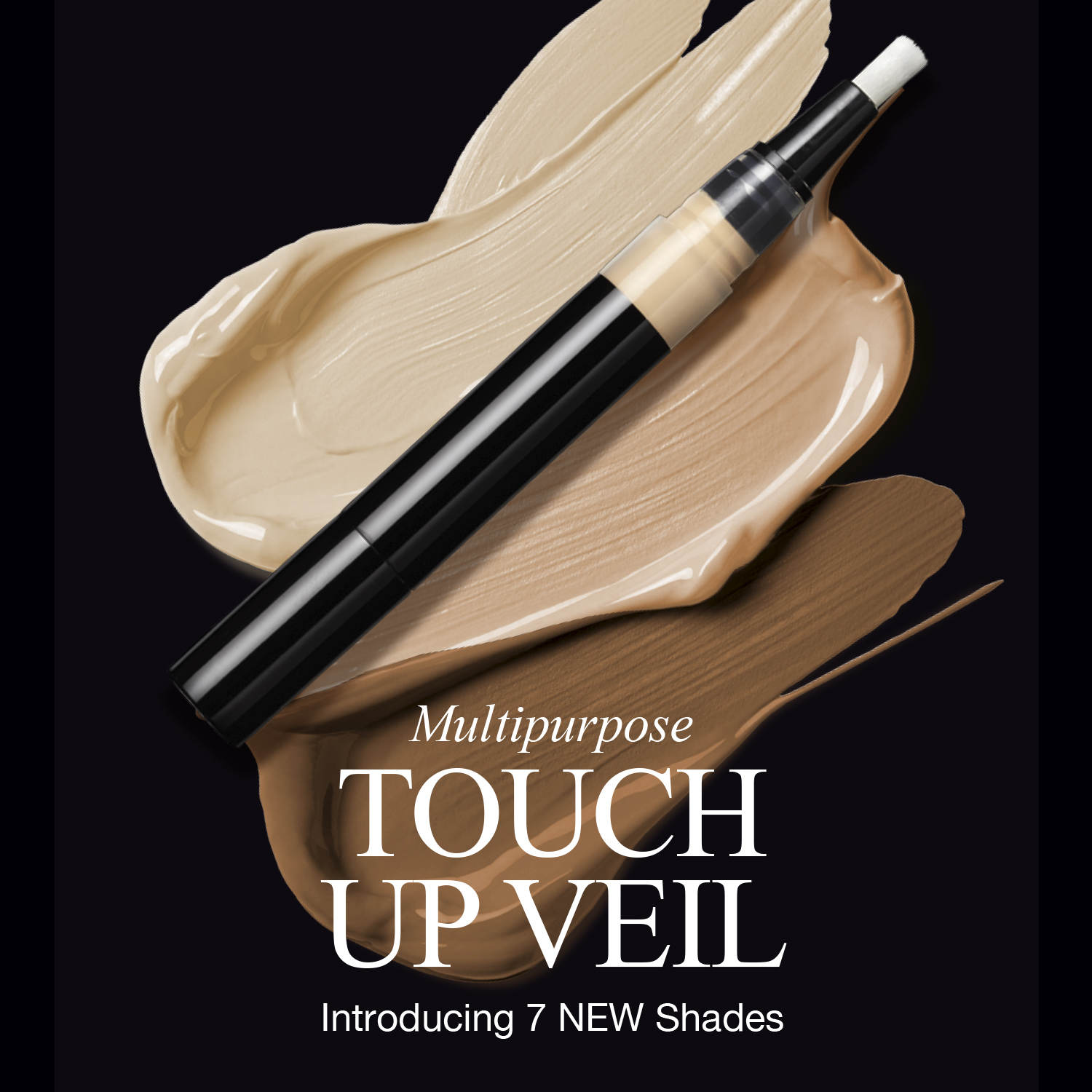 Lightweight liquid concealer, all skin types, medium to full coverage, water resistant, matte finish